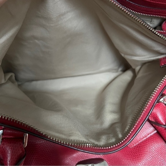 Coach Pinnacle Harper Satchel Bag with Detachable Shoulder Strap, Red Lizard - Picture 13 of 16